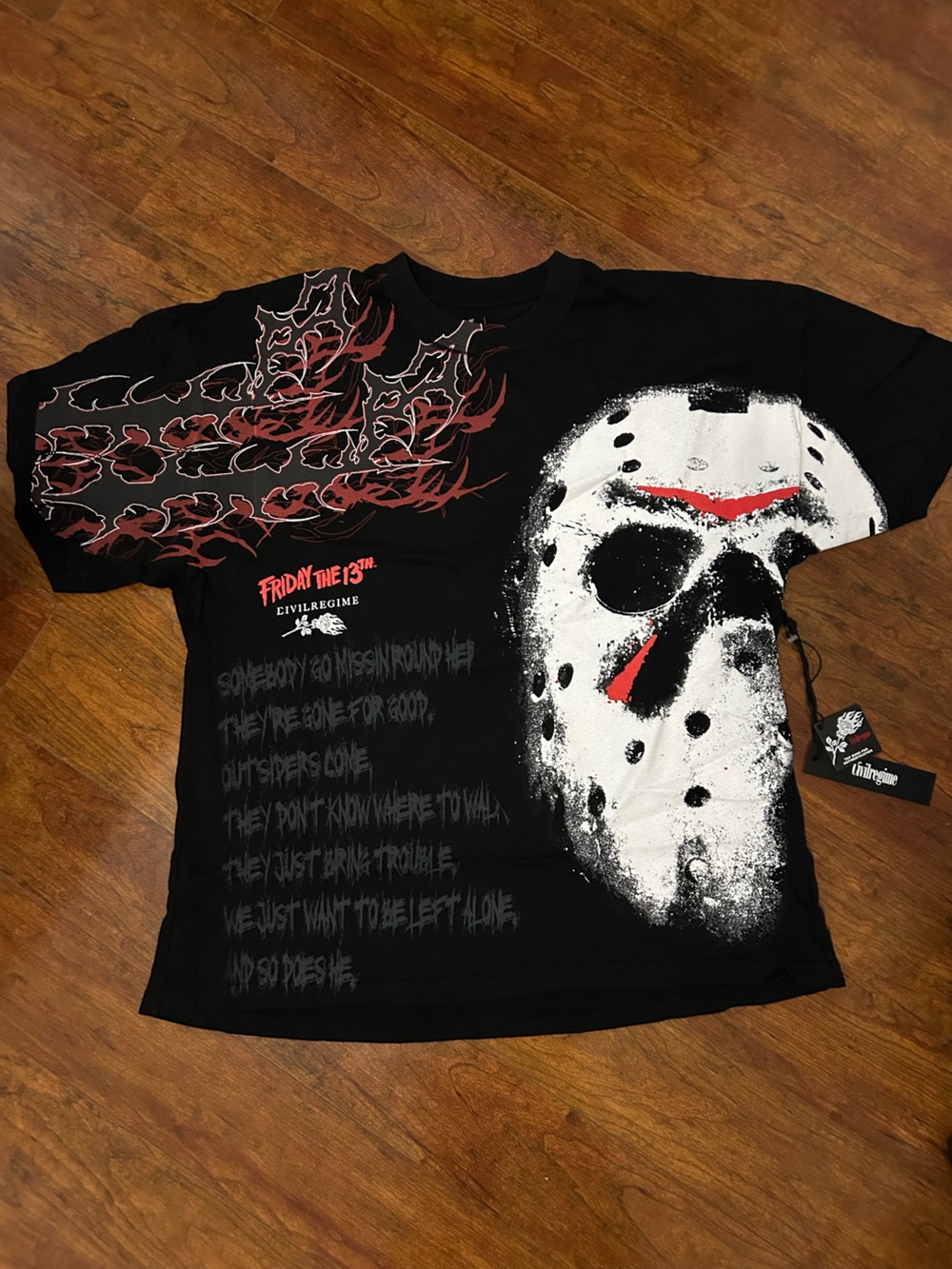 Civil Regime Friday The 13Th Graphic T-Shirt XL Black Red Jason Vorhees